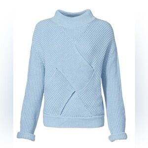 C/MEO Collective Blue shake it off  Sweater Chunky Knit with criss cross panel